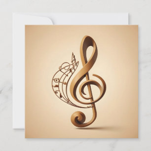 Custom Text Musical Clef Note Card