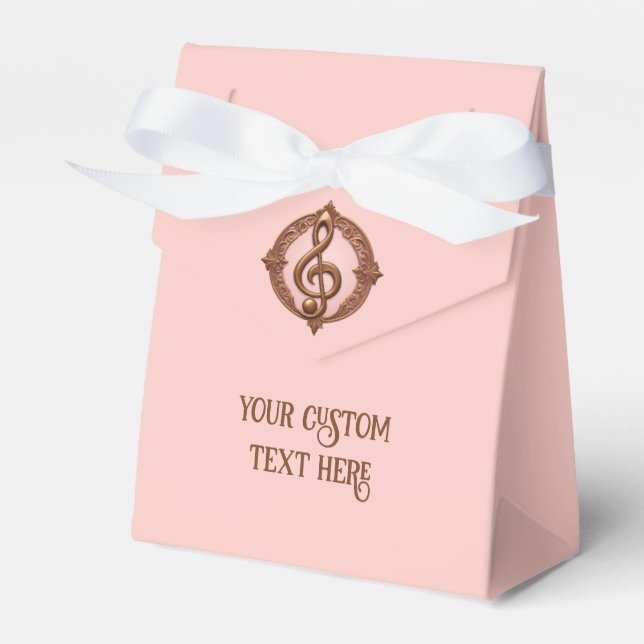 Custom Text Musical Clef Note Favour Box (Front Side)