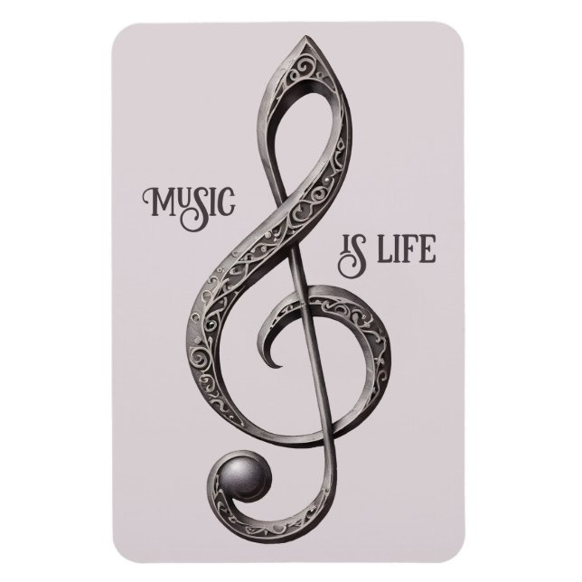 Custom Text Musical Clef Note Magnet (Vertical)