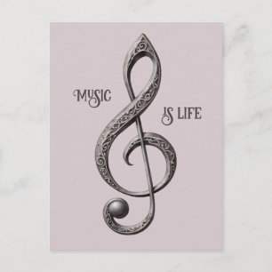 Custom Text Musical Clef Note Postcard
