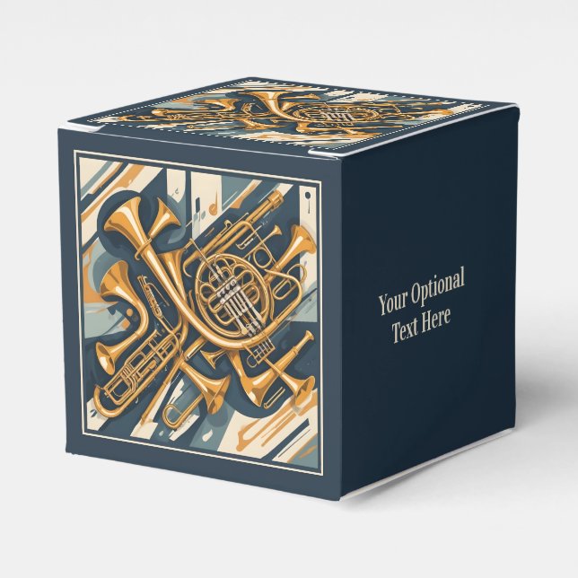 Custom Text Musical Instruments Favour Box (Front Side)