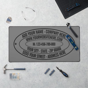 Custom Text Name Address Info Your Colours Busines Desk Mat