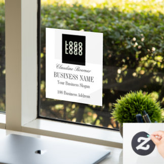 Custom Text Name Business Window Cling