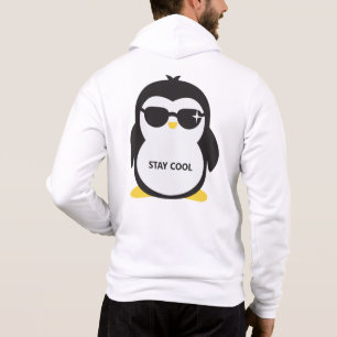 Custom text / name cool penguin hoodie