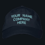 Custom Text Name Embroidered Baseball Cap Gift<br><div class="desc">Easy Personalised Promotional Cap - Add Your Text - Name - Company / Number / Letter / Slogan - Tagline / or Website , Phone , E-mail , Social Media Handle , Address , Logo - Photo / more - Choose Your Colour / Size / Font - Make your unique...</div>