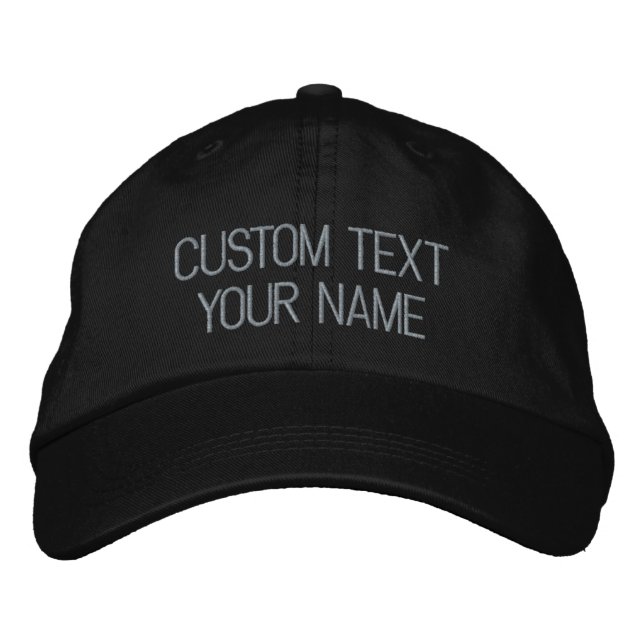 Custom Text Name Font Colours Embroidered Hat (Front)