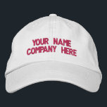 Custom Text Name Hat Your Embroidered Baseball Cap<br><div class="desc">Easy Personalised Promotional Baseball Caps / Hats - Add Your Text - Name - Company / Number / Letter / Slogan - Tagline / or Website , Phone , E-mail , Social Media Handle , Address , Logo - Photo / more - Choose Your Colour / Size / Font -...</div>