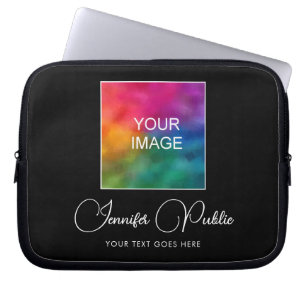 Custom Text Name Image Colour Elegant Template Laptop Sleeve