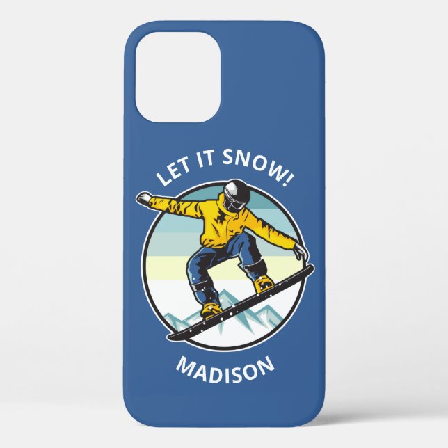 Custom text & name SNOWBOARDER phone cases (Back)