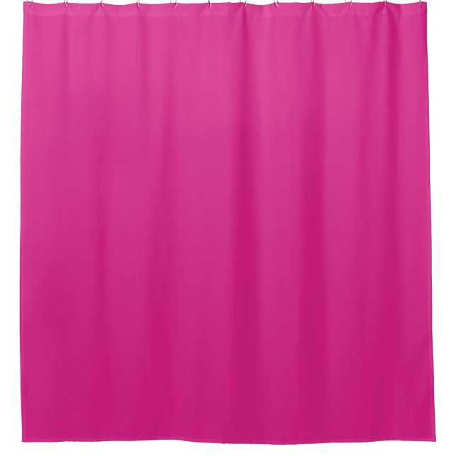 Custom Text Name Trendy Modern Pink Solid Colour Shower Curtain (Front)
