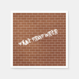 Custom Text Napkins Brick Wall