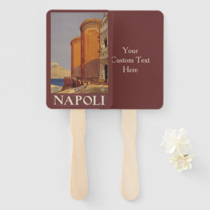 Custom text Napoli Naples Vintage Travel fan set