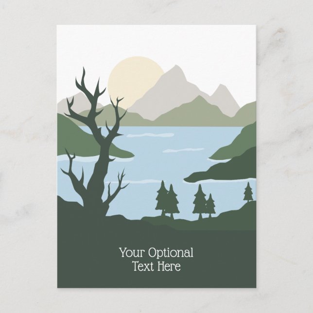 Custom Text Nature Illustration Postcard (Front)