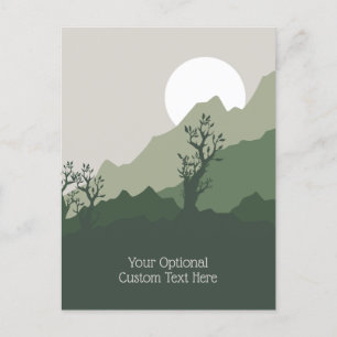 Custom Text Nature Illustration Postcard