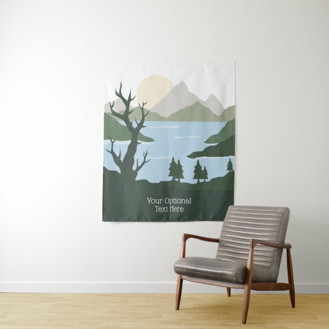 Custom Text Nature Illustration Tapestry (In Situ)