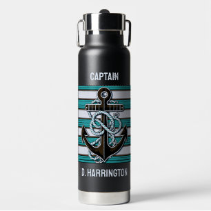 Custom Text Nautical Anchor Water Bottle