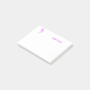Custom text neon pink flamingo business logo post-it notes