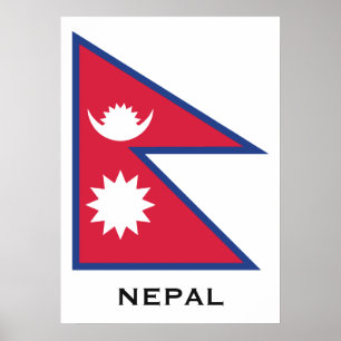 Custom Text Nepal Flag Poster