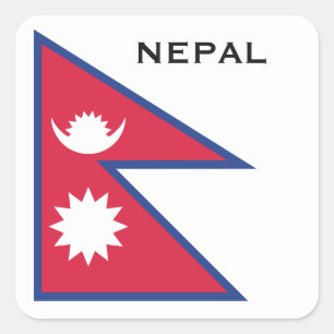 Custom Text Nepal Flag Square Sticker