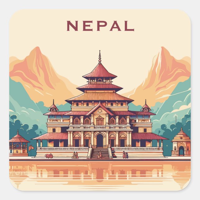 Custom Text Nepal Square Sticker (Front)