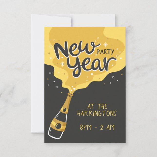 Custom Text New Year Party Invitation (Front)
