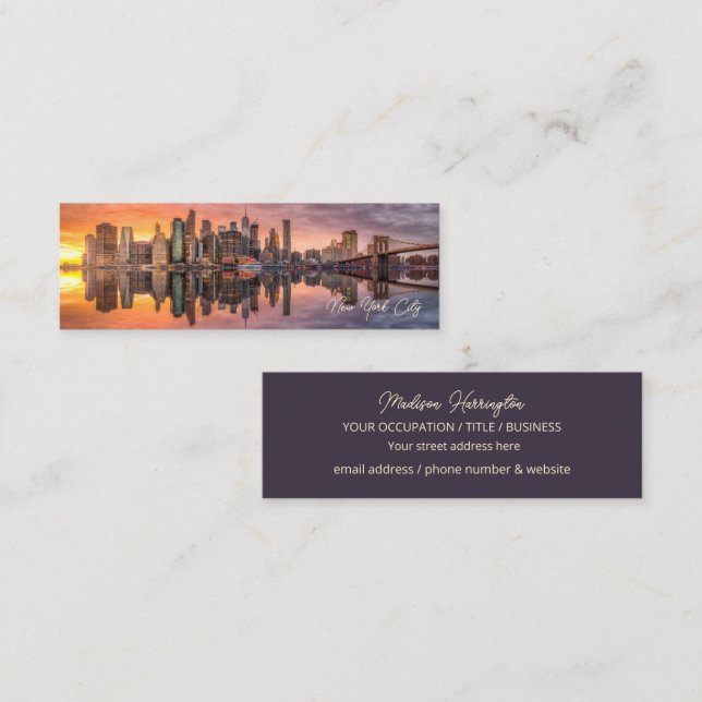 Custom Text New York City Skyline Calling Card (Front/Back)