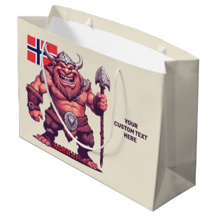 Custom Text Norwegian Troll Large Gift Bag