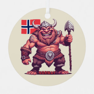 Custom Text Norwegian Troll Metal Tree Decoration