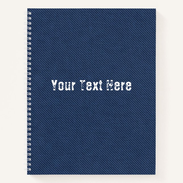 Custom Text Notebook Blue Jeans Design (Front)