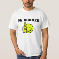 Custom Text OK Boomer Yellow Happy Face Thumbs Up