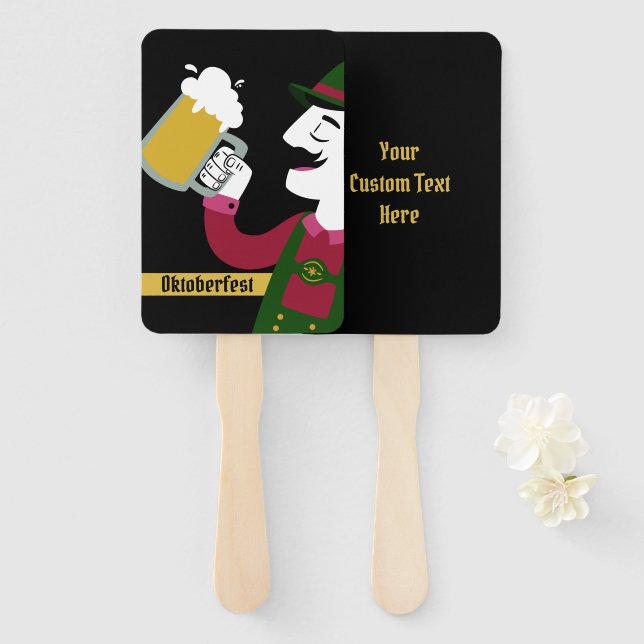 Custom text Oktoberfest hand fan set (Front and Back)