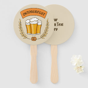 Custom text Oktoberfest hand fan set