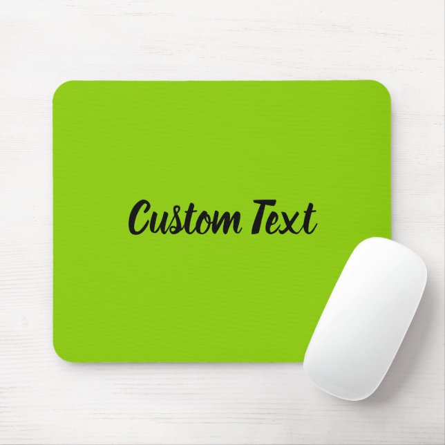 Custom Text on Lime Green with Black Script Mouse Pad (With Mouse)