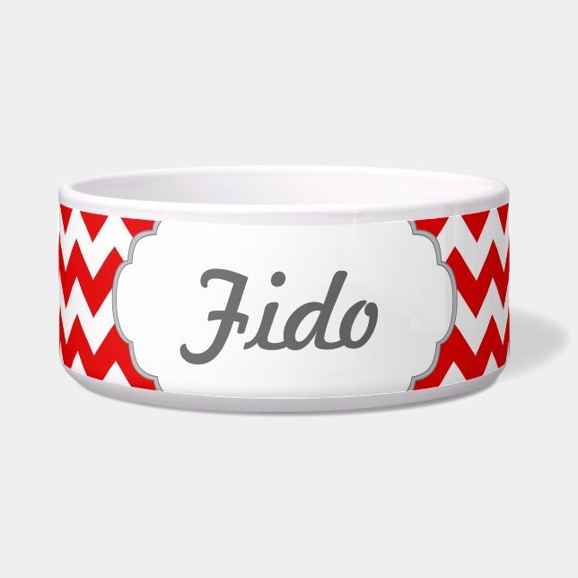 Custom Text or Monogram on Red Chevrons (Front)