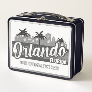 Custom Text Orlando Florida Metal Lunch Box