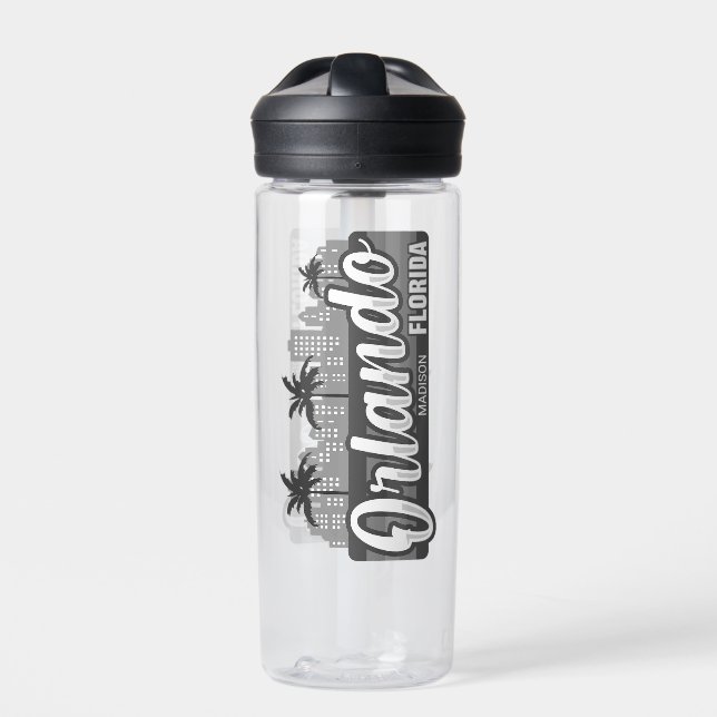 Custom Text Orlando Florida Water Bottle (Front)
