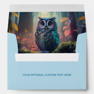 Custom Text Owl Forest Envelope