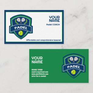 🎾Custom text, Padel Coach Business Card