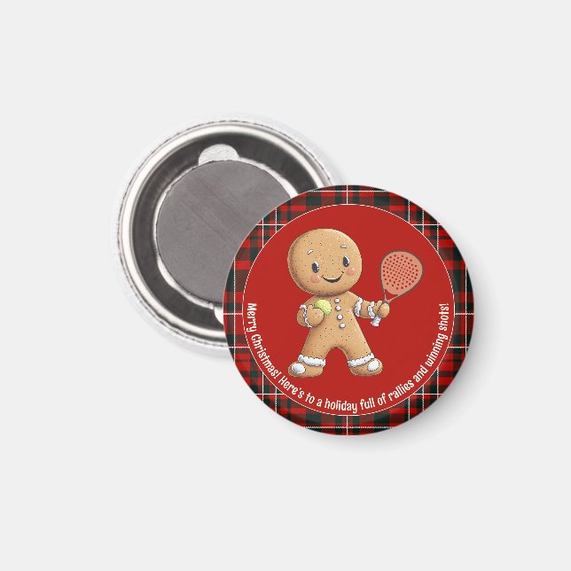 🎾🎄Custom text,  Padel Powered Christmas Magnet (Front/Back)