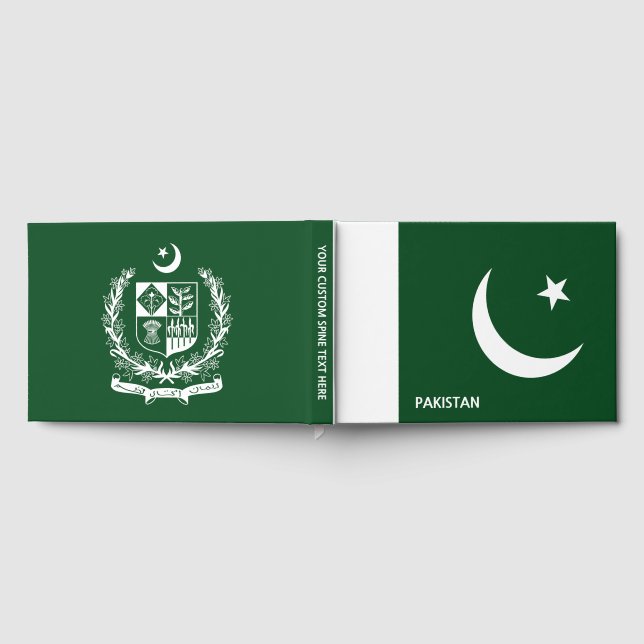 Custom Text Pakistan Guest Book (Full)