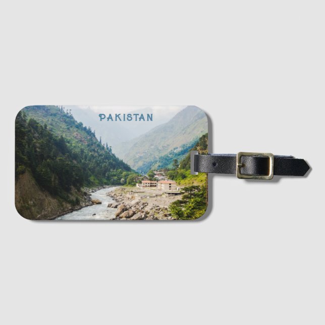 Custom Text Pakistan Luggage Tag (Front Horizontal)