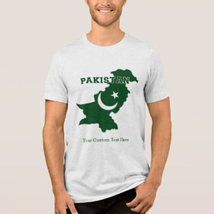Custom Text Pakistan Tri-Blend Shirt