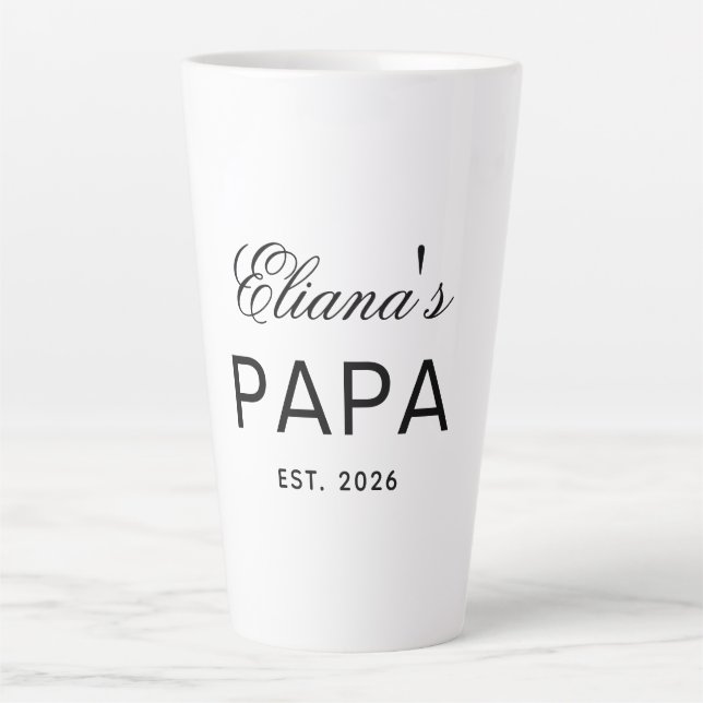 Custom Text Papa Latte Mug Gift Personalised Desig (Front)
