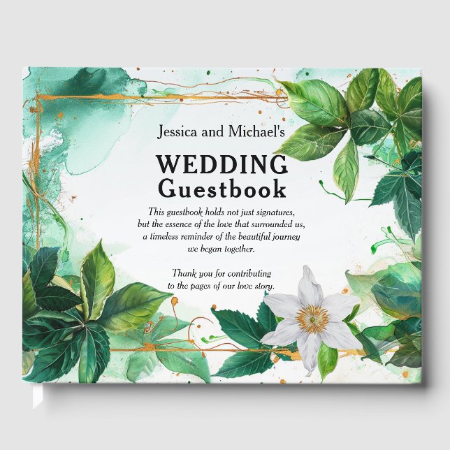 💍Custom text Passiflora Serenity Guest Book (Front)