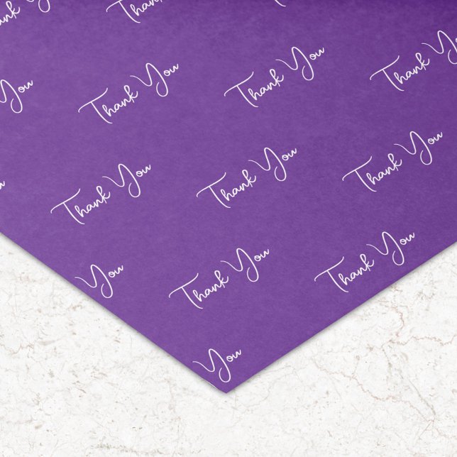 Custom Text Pattern Thank You Purple Tissue Paper (Creator Uploaded)