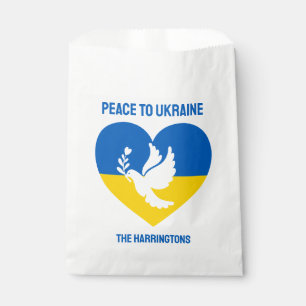 Custom Text Peace to Ukraine Favour Bags