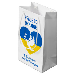 Custom Text Peace to Ukraine Small Gift Bag