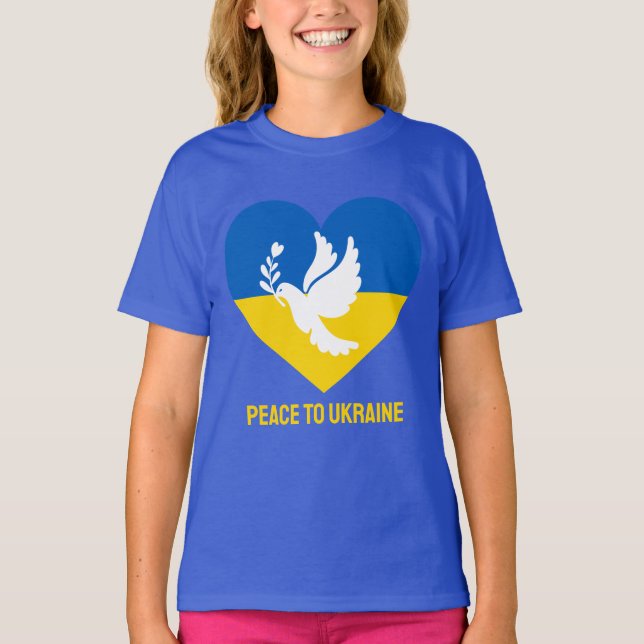 Custom Text Peace to Ukraine T-Shirt (Front)