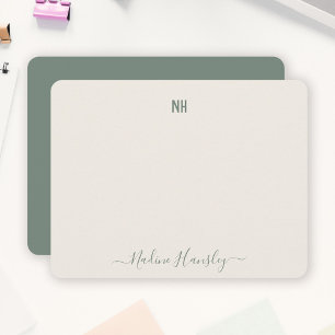 CUSTOM TEXT Personal Monogram Modern Script Card