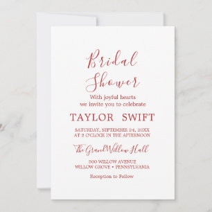 Custom Text   Personalised Bridal Shower  Invitation